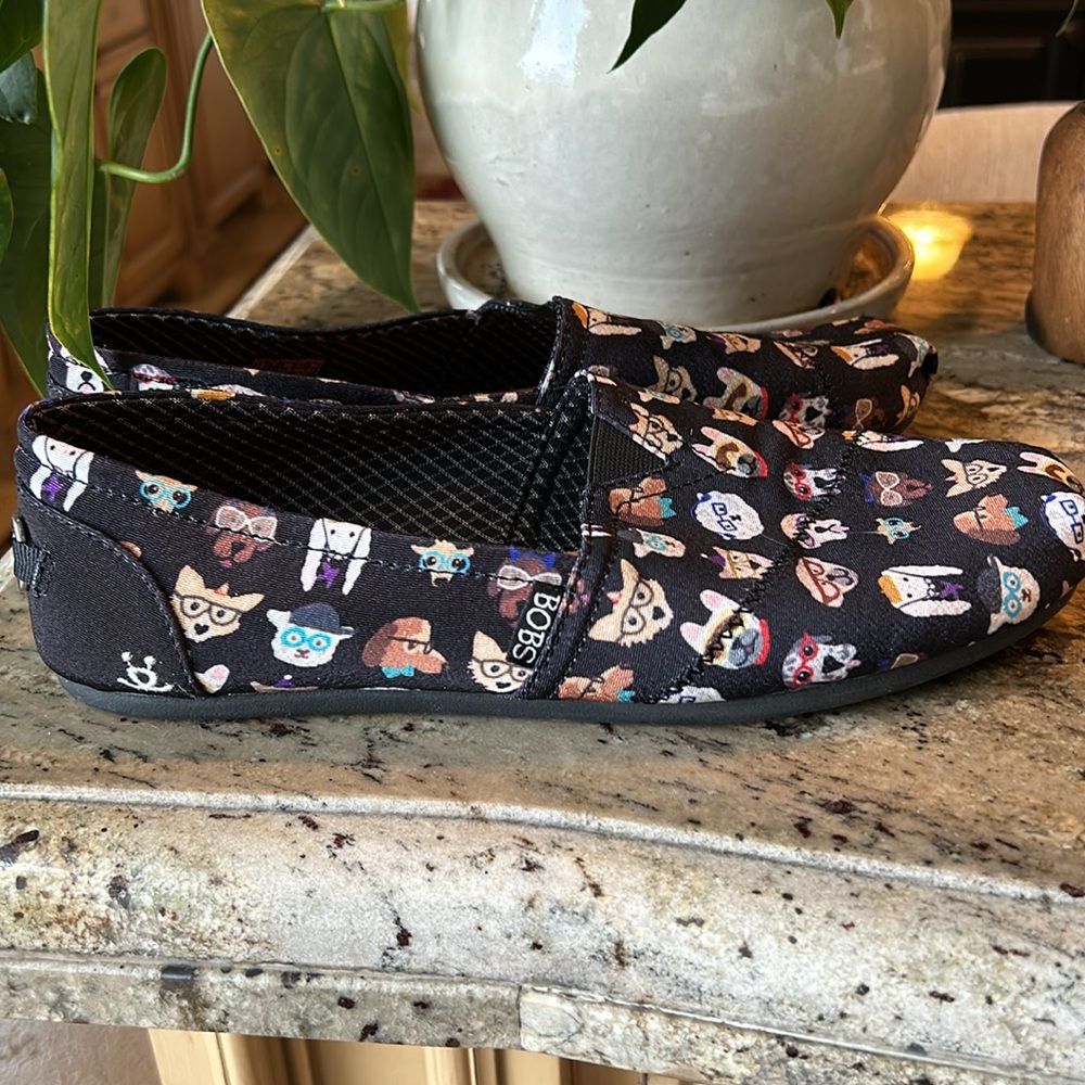 Bob’s from Skechers Dog Print Slip Ons, 10 - Picture 2 of 6